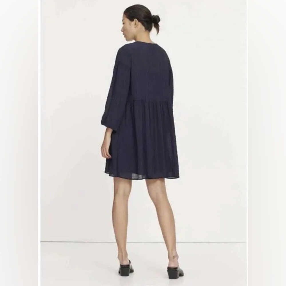 Samsøe Samsøe Jolie Long Sleeve Wrap Dress Dark Navy Size L - Picture 3 of 9